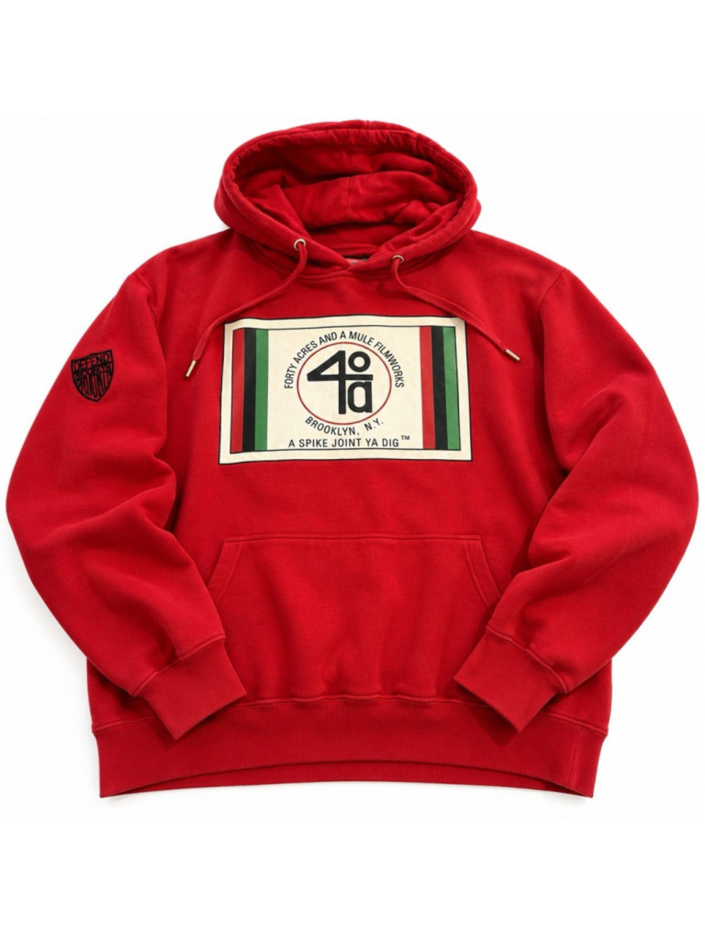 Defend Brooklyn Hoodie Red Pullover 40 Acres & A Mule Spike Lee RARE! XXL
